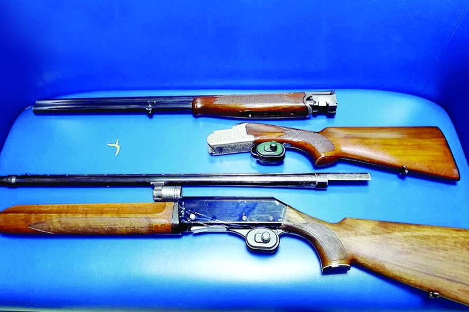 Caçadeiras apreendidas pela GNR em Castanheira do Ribatejo