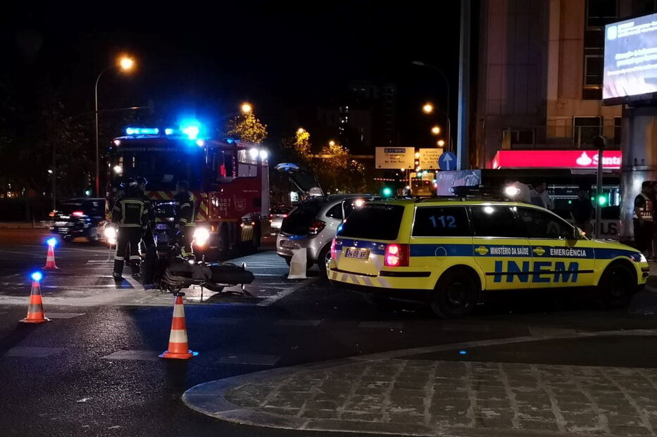 Acidente com moto em Lisboa
