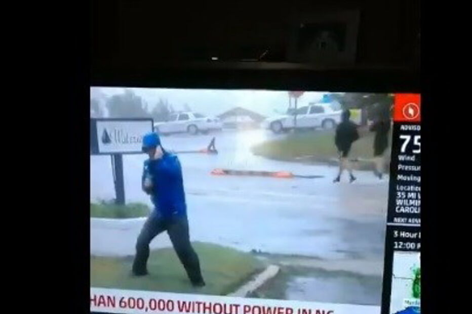 Jornalista simula tempestade Florence e torna-se viral