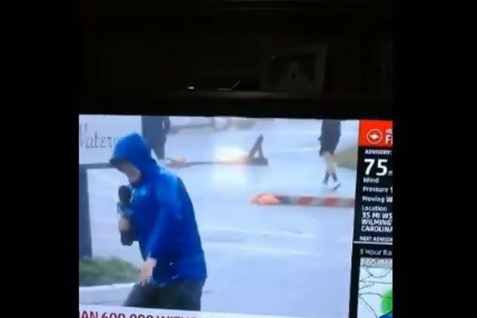 Jornalista simula tempestade Florence e torna-se viral