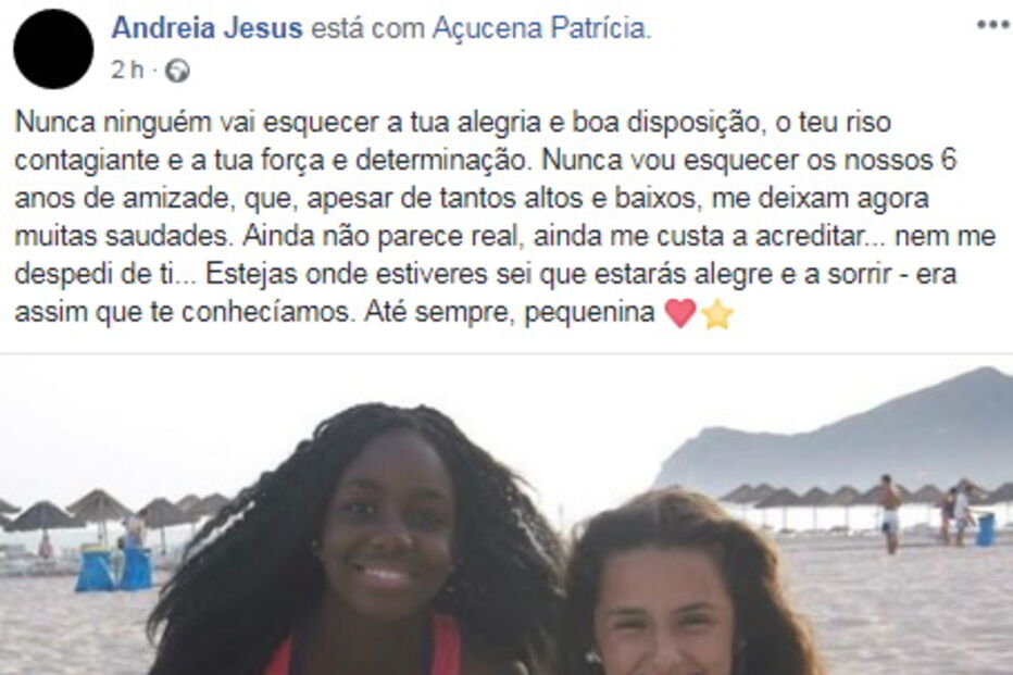Amiga de Açucena partilhou imagens nas redes sociais em tom de despedida