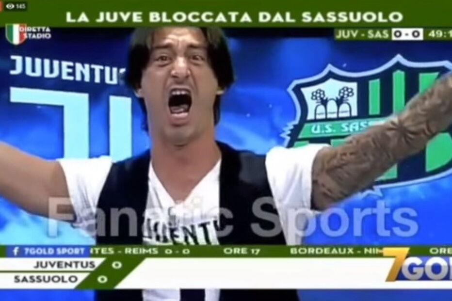 Francesco Maria Oppini festeja golos de Ronaldo