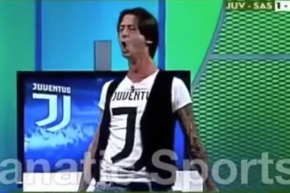 Francesco Maria Oppini festeja golos de Ronaldo