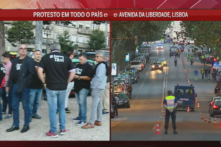 Concentração de taxistas em Lisboa