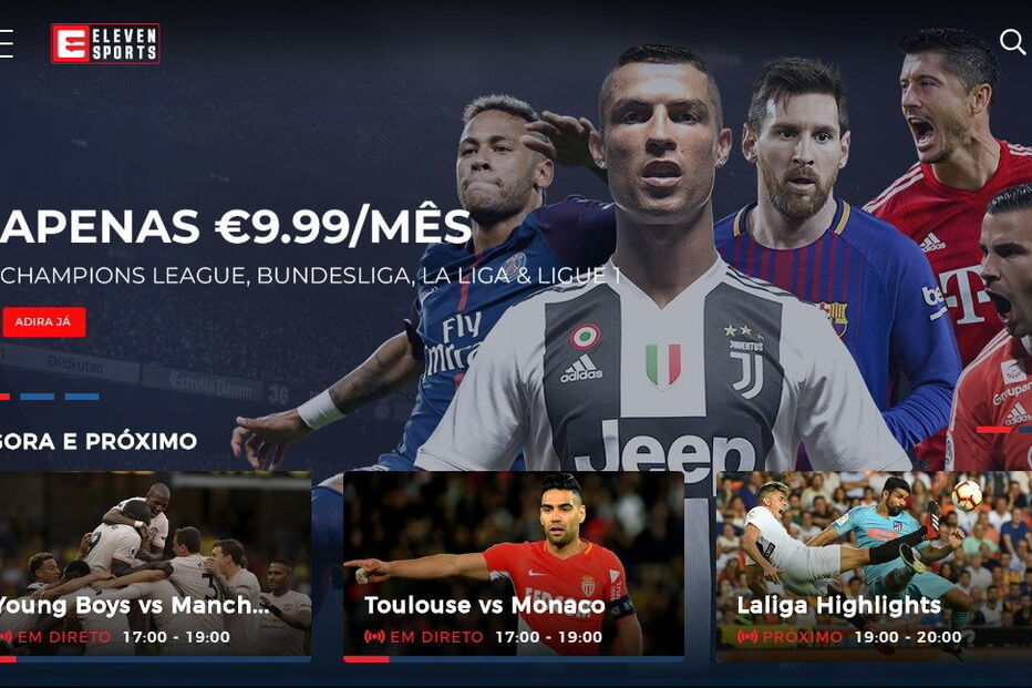 O site que dá acesso ao streaming da Eleven Sports