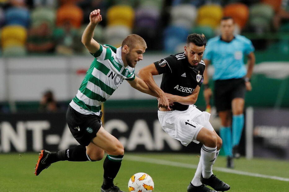 Momento do jogo Sporting - Qarabag, para a Liga Europa