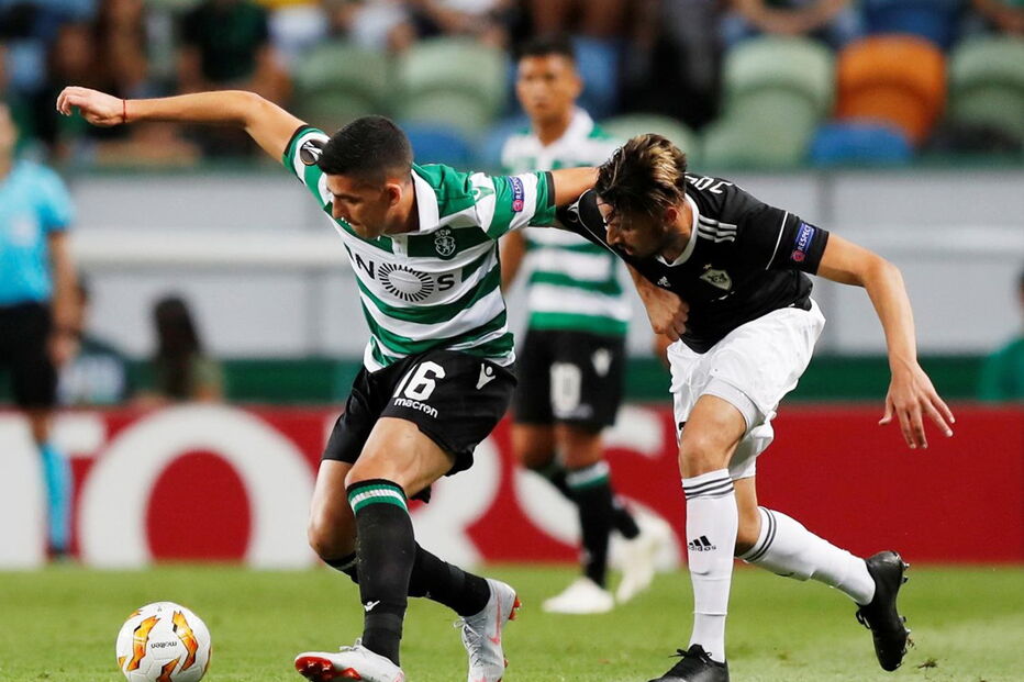 Momento do jogo Sporting - Qarabag, para a Liga Europa