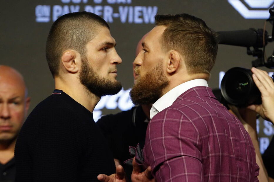Conor McGregor e Nurmagomedov trocaram ameaças na apresentação de combate entre os dois