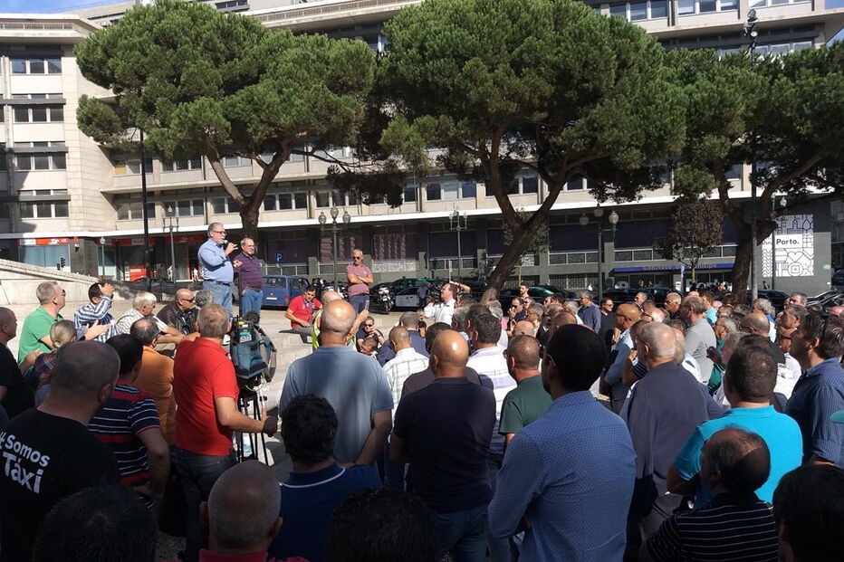 Protesto dos taxistas no Porto