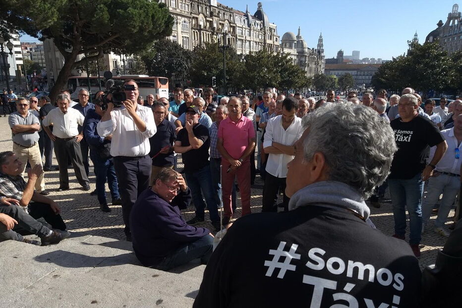 Protesto dos taxistas no Porto