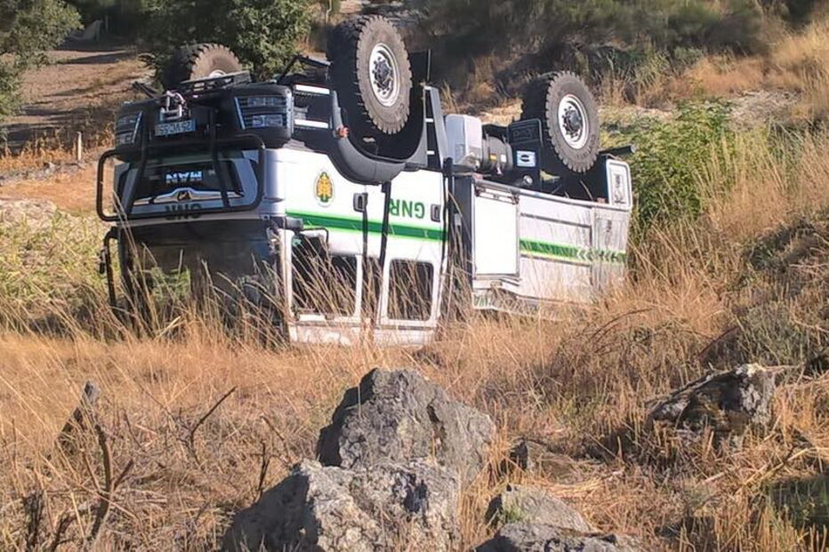 Viatura da GNR capotou no combate ao incêndio em Alijó