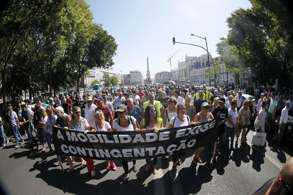 Taxistas em protesto