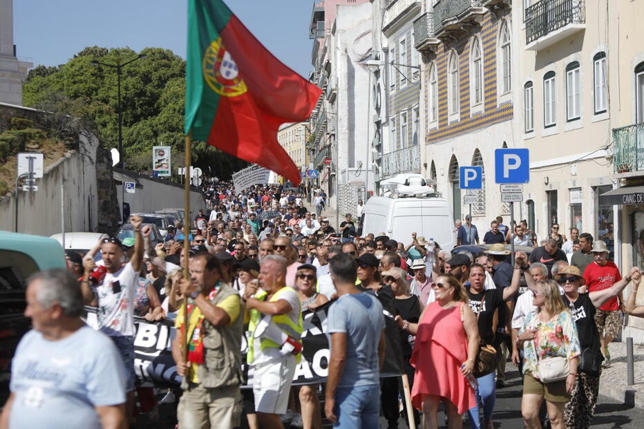 Taxistas em protesto