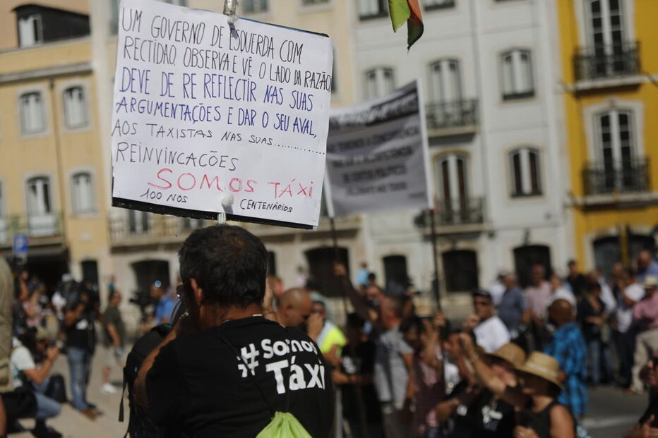 Taxistas em protesto