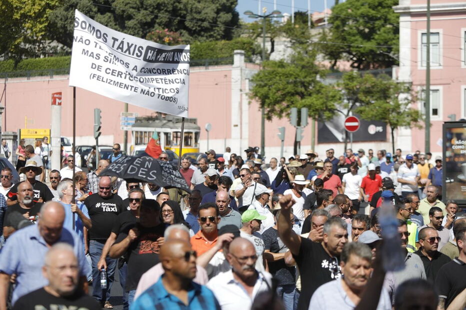 Taxistas em protesto