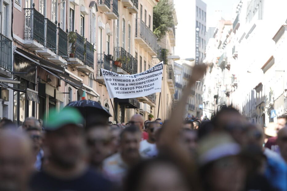 Taxistas em protesto