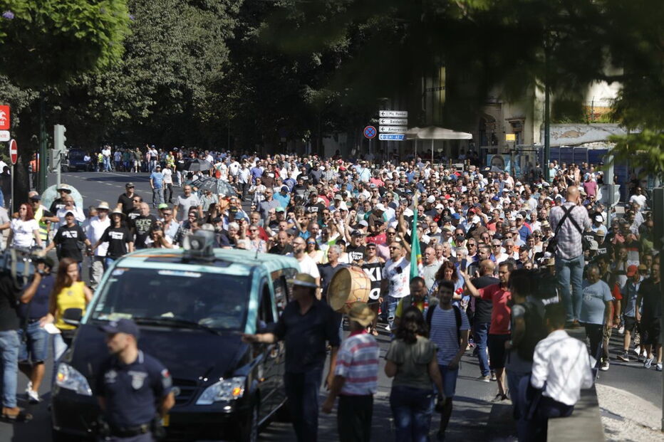 Taxistas em protesto