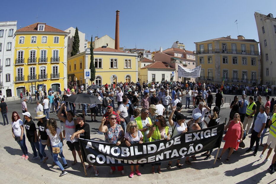 Taxistas em protesto