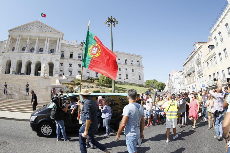 Taxistas em protesto