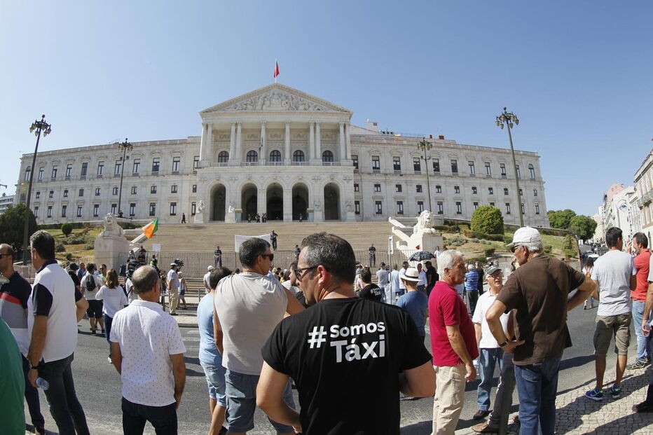 Taxistas em protesto