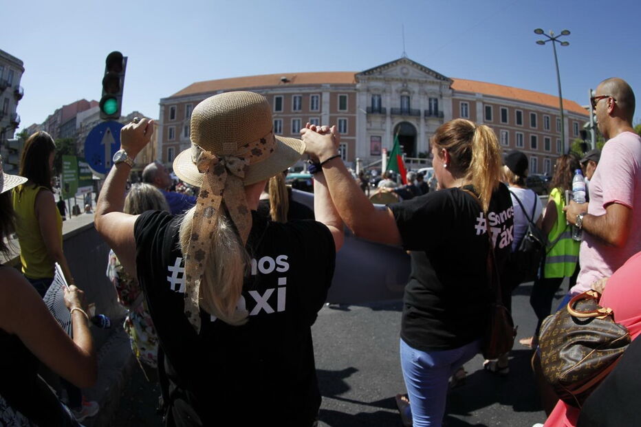 Taxistas em protesto