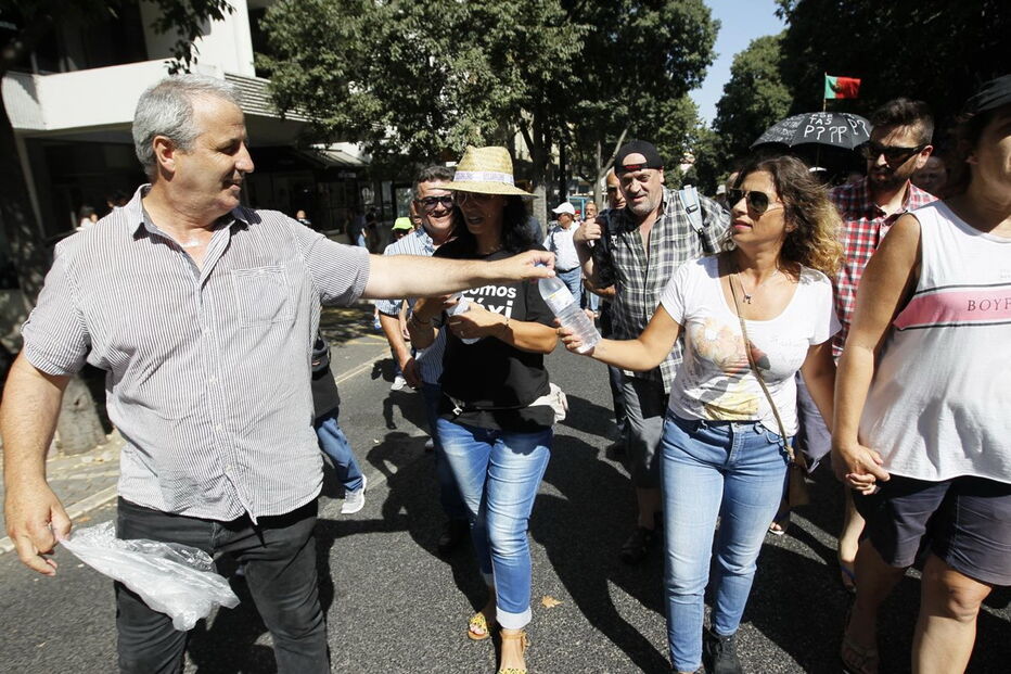Taxistas em protesto