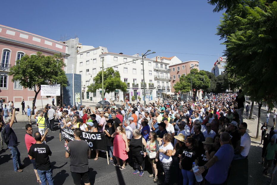 Taxistas em protesto
