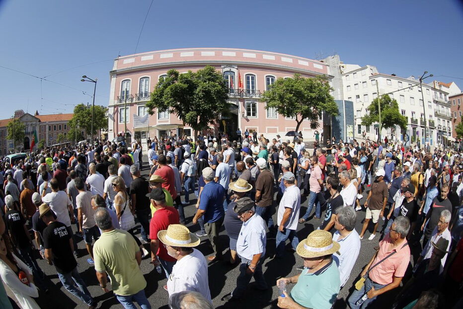 Taxistas em protesto