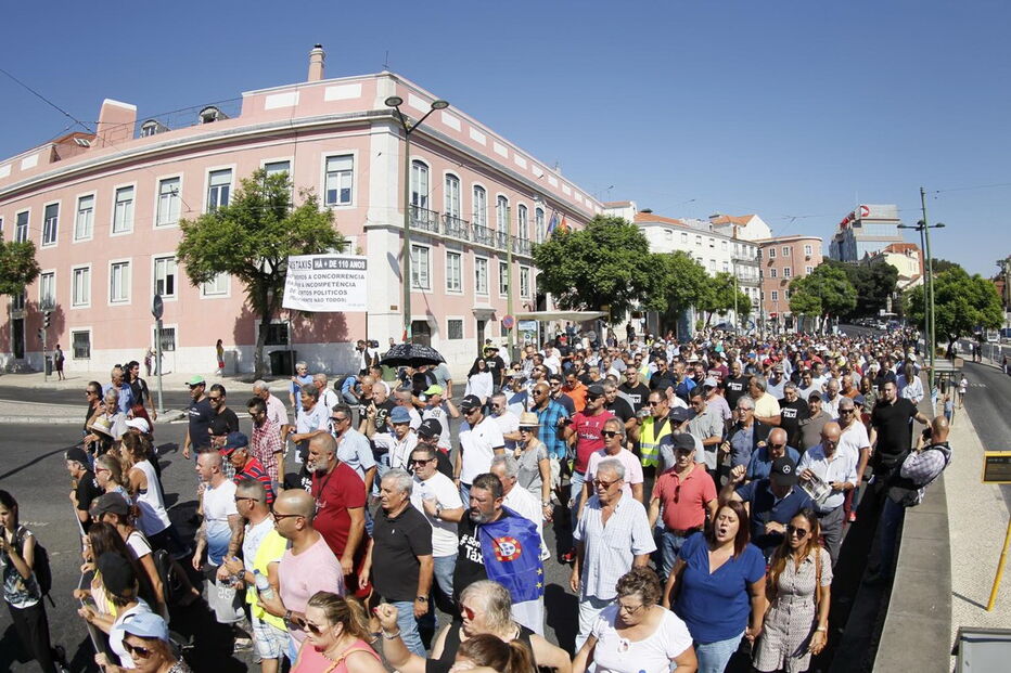 Taxistas em protesto