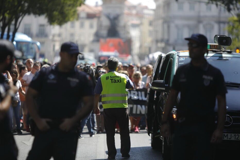 Taxistas em protesto