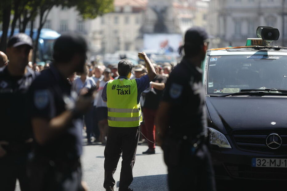 Taxistas em protesto