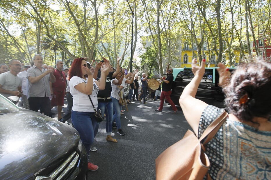 Taxistas em protesto