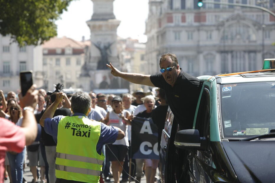 Taxistas em protesto