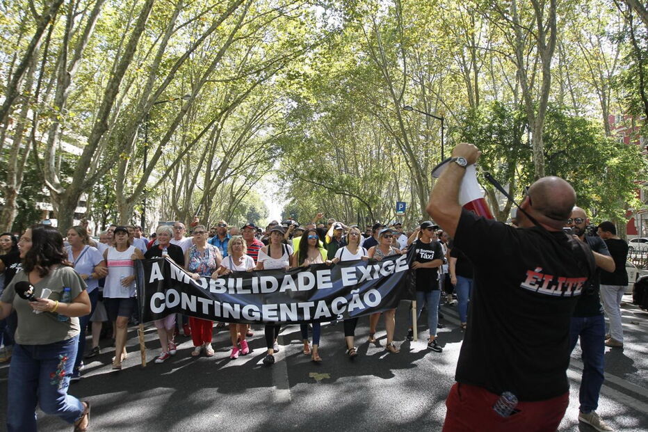 Taxistas em protesto