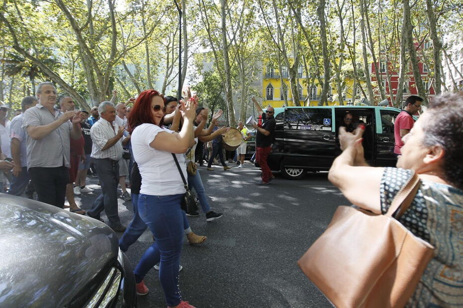 Taxistas em protesto
