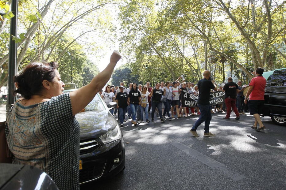 Taxistas em protesto