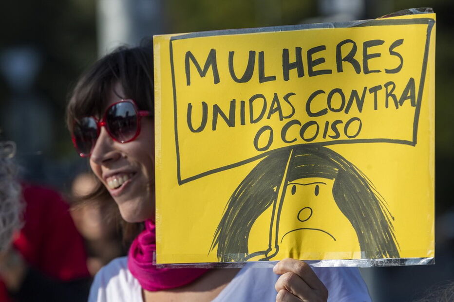 Manifestação contra Bolsonaro, no Brasil