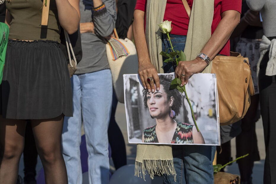 Manifestação contra Bolsonaro, no Brasil