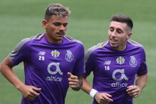 Soares com Herrera num treino do FC Porto