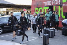 Seleção nacional à chegada ao Aeroporto Humberto Delgado, em Lisboa