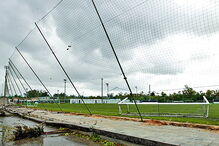 Vento fez estragos no campo de treinos e no estádio da Académica de Coimbra