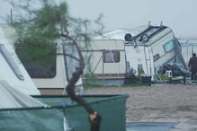 A destruição causada pelo furacão Leslie no Parque de Campismo na Figueira da Foz