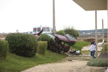 Violência do embate fez a viatura sair de estrada, em Peniche 