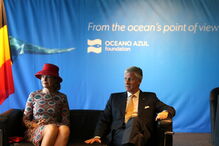 Reis da Bélgica visitam oceanário