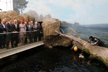 Reis da Bélgica visitam oceanário