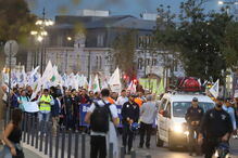 Elementos da PSP, GNR, SEF, ASAE e outras forças de segurança em acção de protesto em Lisboa