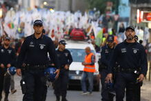 Elementos da PSP, GNR, SEF, ASAE e outras forças de segurança em acção de protesto em Lisboa