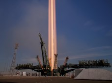 Lançamento da nave espacial Soyuz, no Cazaquistão