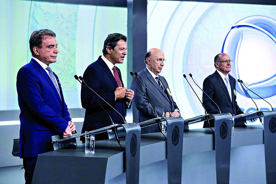 Candidatos de segunda linha centraram ataques em Haddad (segundo a contar da esquerda) e Bolsonaro 