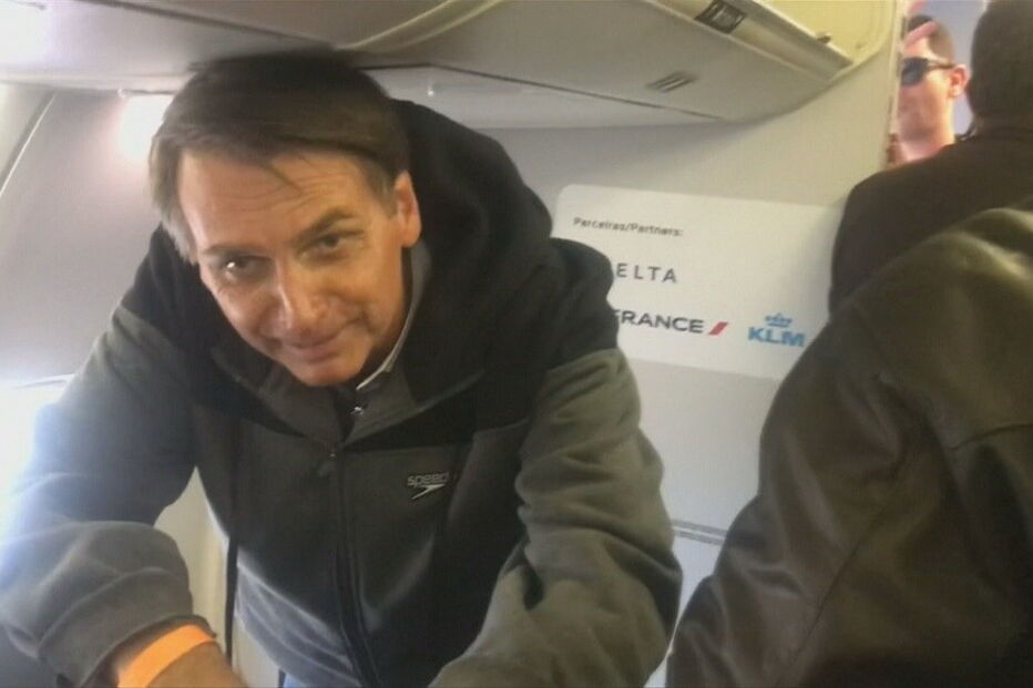 Jair Bolsonaro na campanha eleitoral das presidenciais do Brasil